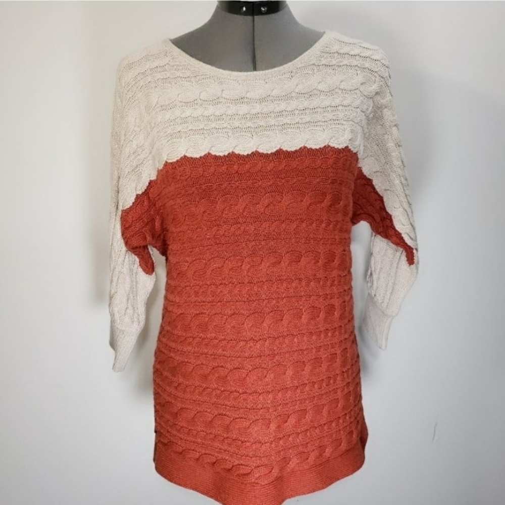 Banana Republic Color Block Cable Knit Sweater